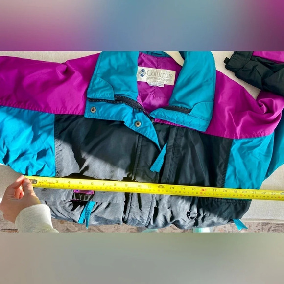 VINTAGE Columbia Vibrant  Colourful Long Jacket Size M - Picture 12 of 12